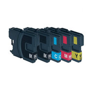Huismerk Brother LC-1100/LC-980 XL Inktcartridges Multipack (2x zwart + 3 kleuren)